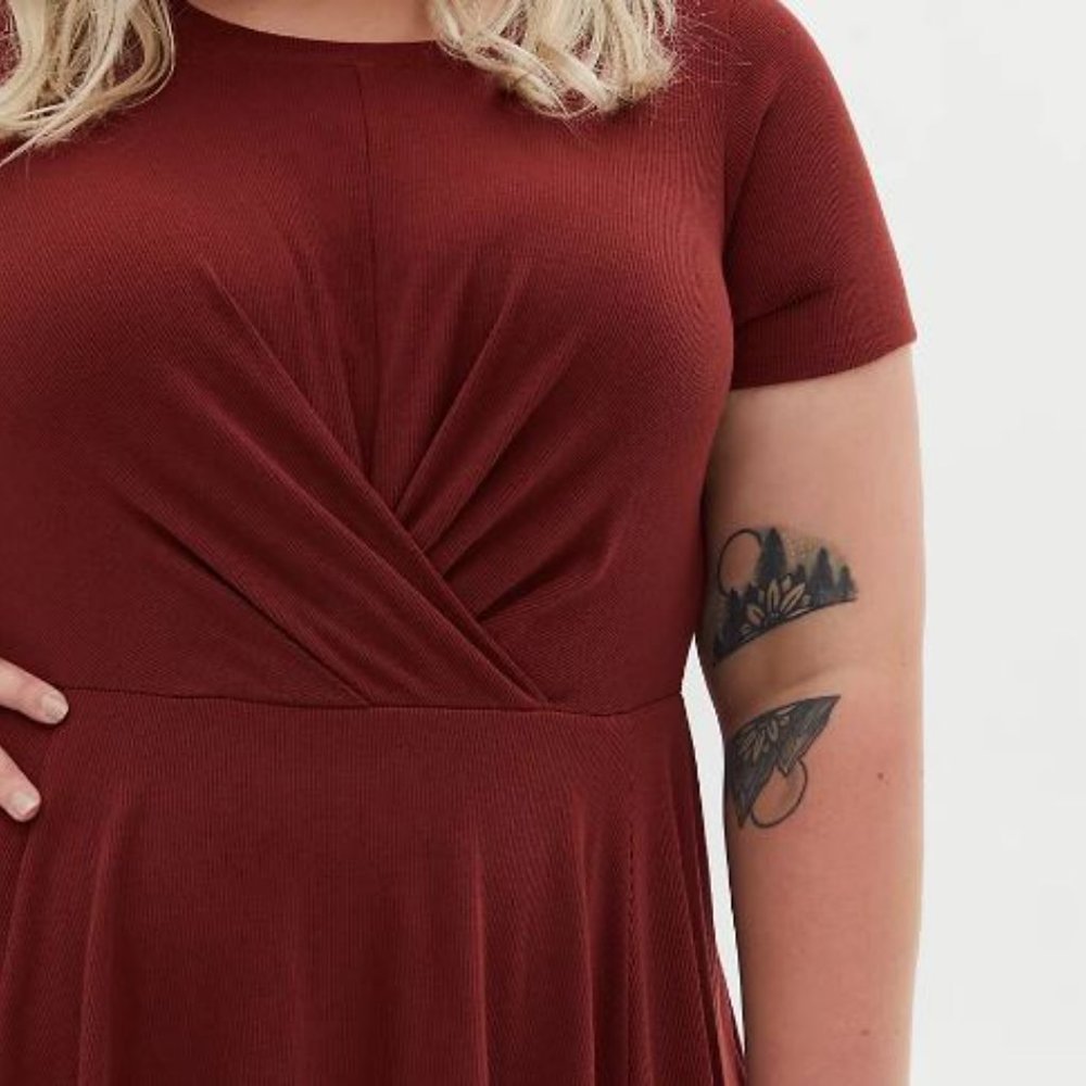 Torrid rust red skater dress. - Picture 6 of 13